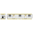 PREORDER Atlas N 70000314 40' Mobile Office Container, Assembled, Eagle Leasing (white, yellow)