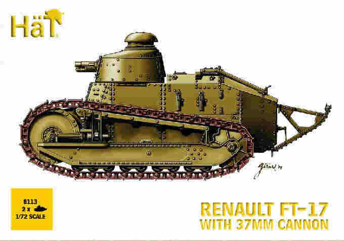 Hat Industries 8113 WW-I Ft-17 Tank W/Cannon 1:72