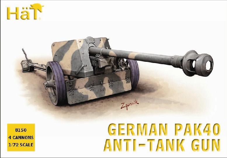 Hat Industries 8150 WW-II Germans Pak40 1:72