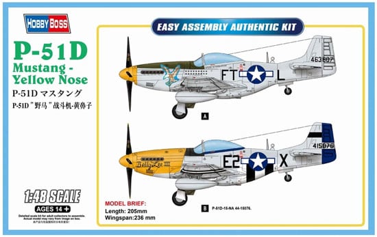 Hobby Boss 85808 P-51D Mustang Yellow Nose 1:48