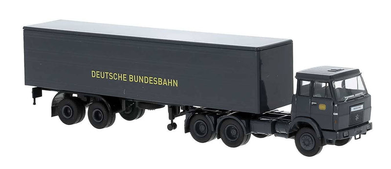PREORDER Brekina HO 82262 Henschel F161 Tractor with Van Trailer, German Federal Railroad DB | 49.49