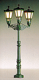 Brawa HO 5223 Historic Park Light, Triple-Arm Upright, 3-1/2" Height