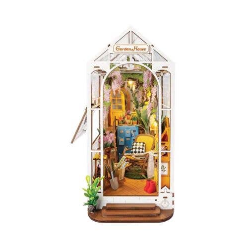 Robotime TGB06 Holiday Garden House Book Nook Shelf Insert Kit, Lighted 3D Puzzle