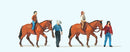 Preiser HO 10794 Horse Riding Lessons, 2 Each: Riders, Trainers, Horses