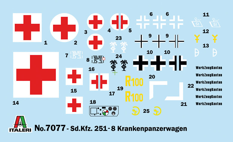 Italeri 7077 - SCALE 1 : 72 Sd.Kfz. 251/8 AMBULANCE