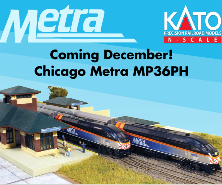 PREORDER Kato 176-6124DCC Motive Power Industries MP36PH - DCC -- Metra