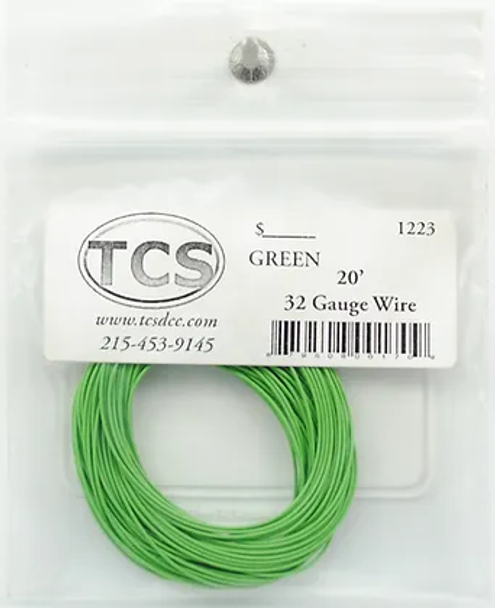 Train Control Systems 1223 32 Gauge Wire, Green (20')