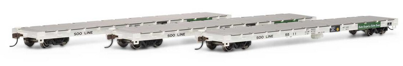 Athearn HO 98084 60' Flat Cars, Soo Line (3)