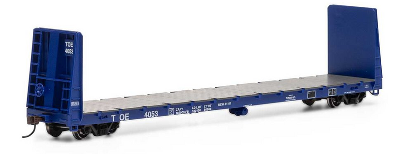 Athearn HO 17222 60' Bulkhead Flat Car, Texas Oklahoma & Eastern