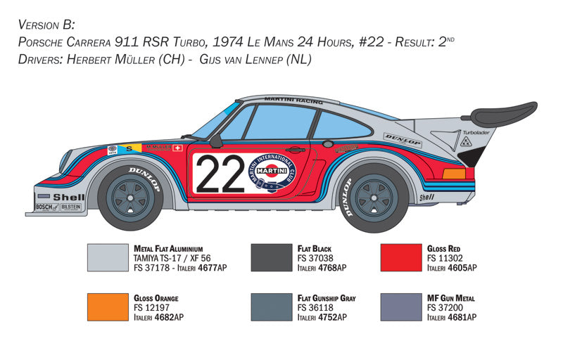 Italeri 3625 - SCALE 1 : 24 Porsche Carrera RSR Turbo