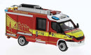 PREORDER Brekina HO PCX870549 Iveco Magirus Daily MLF, Assembled, Burghausen, Germany (red, white, yellow, German Lettering)