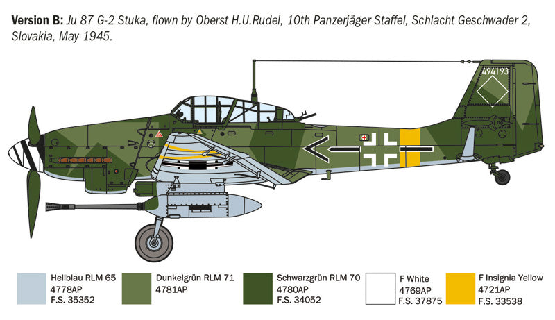 Italeri 1466 - SCALE 1 : 72 Ju 87 G-2 Kanonenvogel