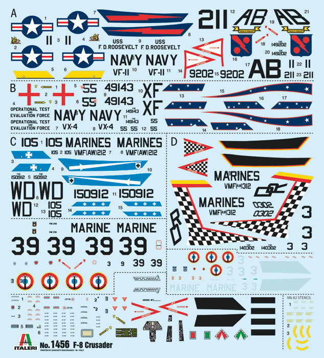 Italeri 1456 - SCALE 1 : 72 F-8E Crusader