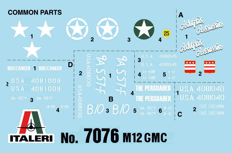 Italeri 7076 - SCALE 1 : 72 M12 Gun Motor Carriage