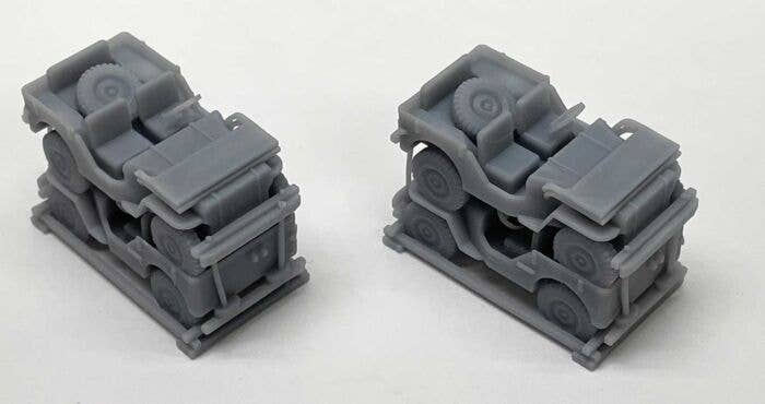 Phoenix Precision Models HO PPM-31633 Jeeps Stacked for Transport, Unpainted 3-D Print (2)