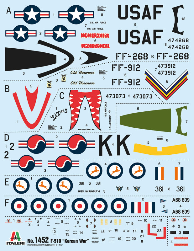 Italeri 1452 - SCALE 1 : 72 North American F-51D Mustang Korean War