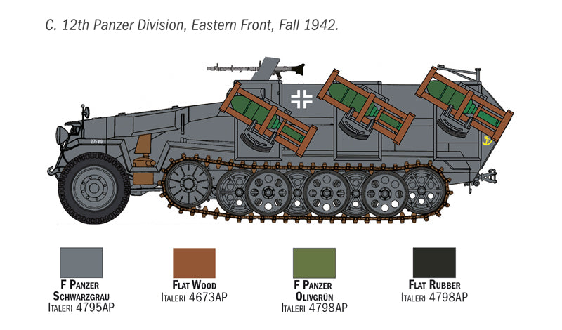 Italeri 7080 - SCALE 1 : 72 Sd. Kfz. 251/1 Wurfrahmen Stuka zu Fuss