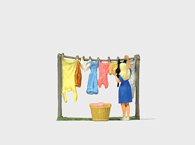 Preiser HO 28110 Laundry Day, Woman Hanging Clothes