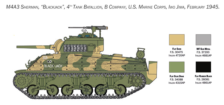 Italeri 6583 - SCALE 1 : 35 M4 SHERMAN U.S. MARINE CORPS