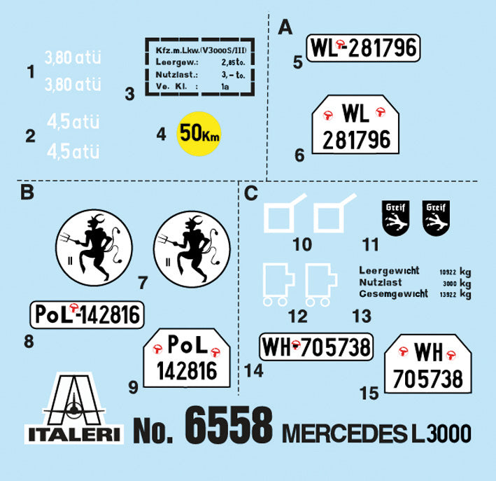 Italeri 6558 - SCALE 1 : 35 MERCEDES - BENZ L3000 S