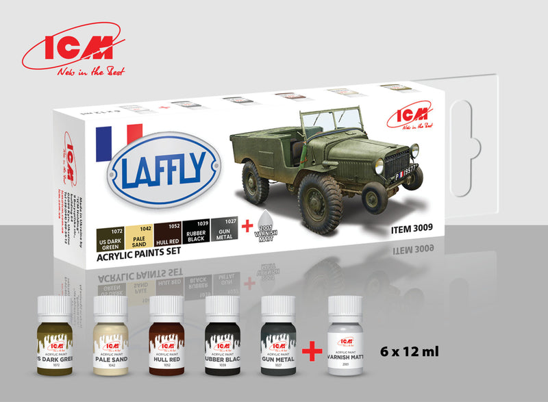 ICM Acrylic paint set for Laffly V 15T and other French AFV