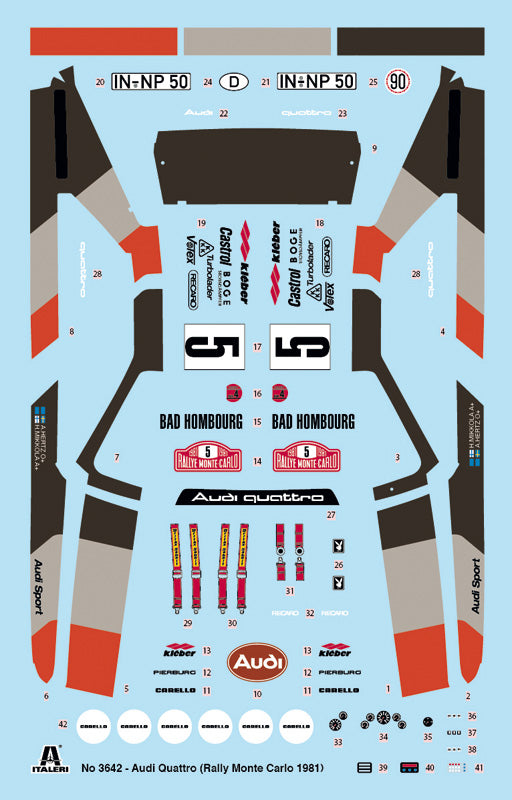 Italeri 3642 - SCALE 1 : 24 AUDI QUATTRO RALLY