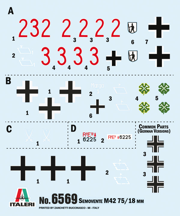Italeri 6569 - SCALE 1 : 35 SEMOVENTE M42 da 75/18