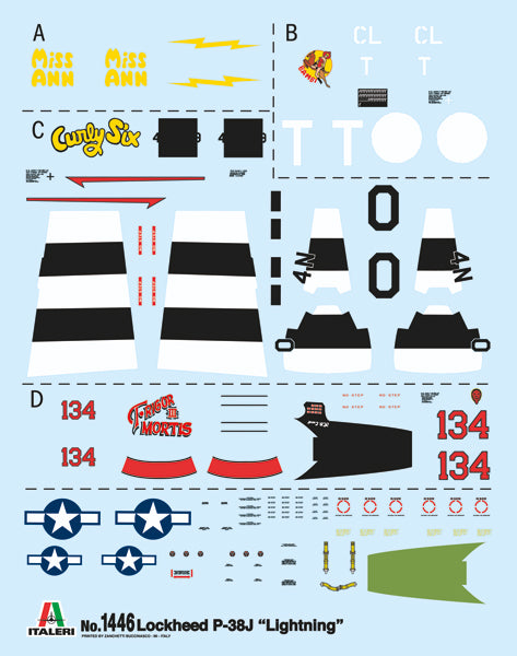 Italeri 1446 - SCALE 1 : 72 P-38J Lightning