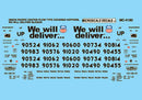 Microscale HO MC-4180 Union Pacific, Mini-Cal Center Flow Covered Hoppers ("We Will Deliver" Scheme, 1996+)
