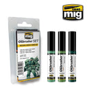 Ammo Mig 7509 MECHAS GREEN OILBRUSH SET