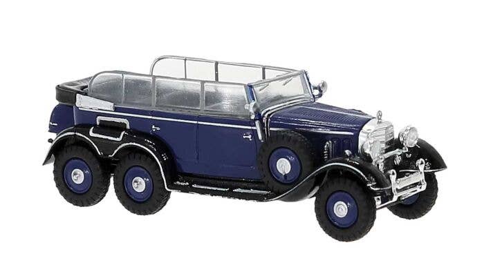 Brekina HO 21077 Mercedes-Benz G4 Convertible, Assembled, Blue, Black