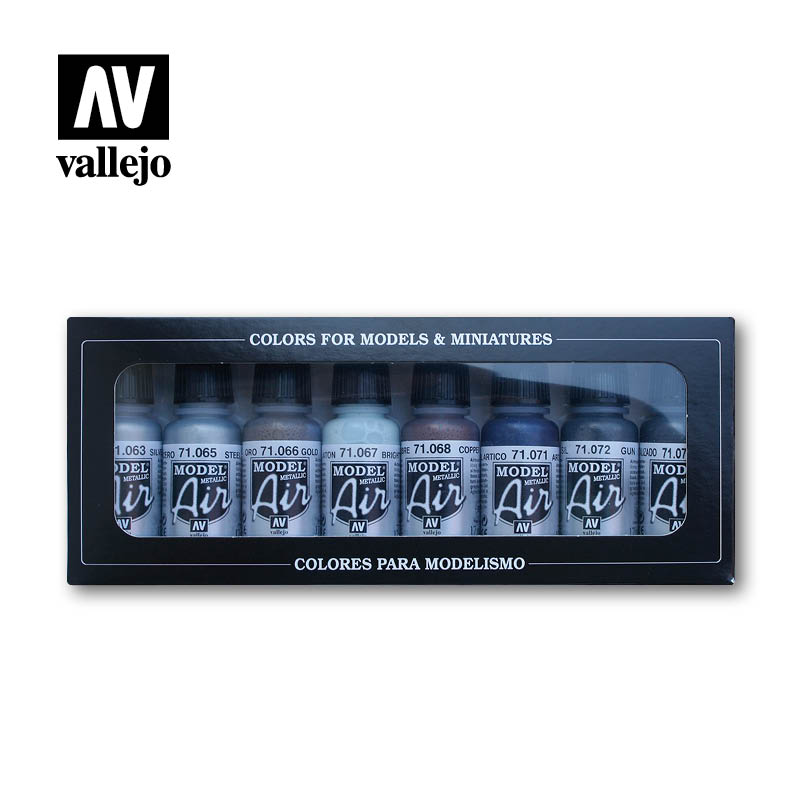 Vallejo Acrylic Paints 71176 Metallic Colors Paint Set (8-Pack)