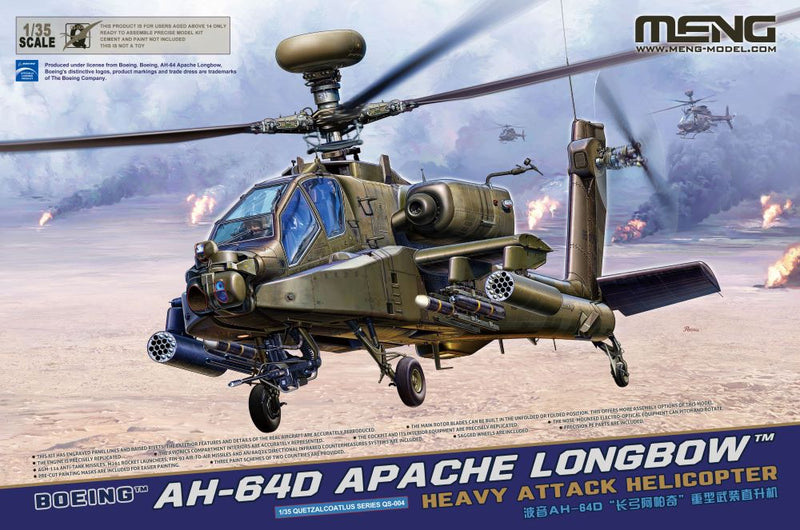 Meng Model QS004 Boeing AH-64D Apache Longbow Attack 1:35
