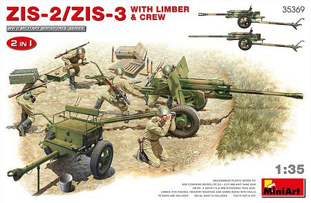 MiniArt 35369 WWII ZIS2/3 Gun w/limber + Crew 1:35