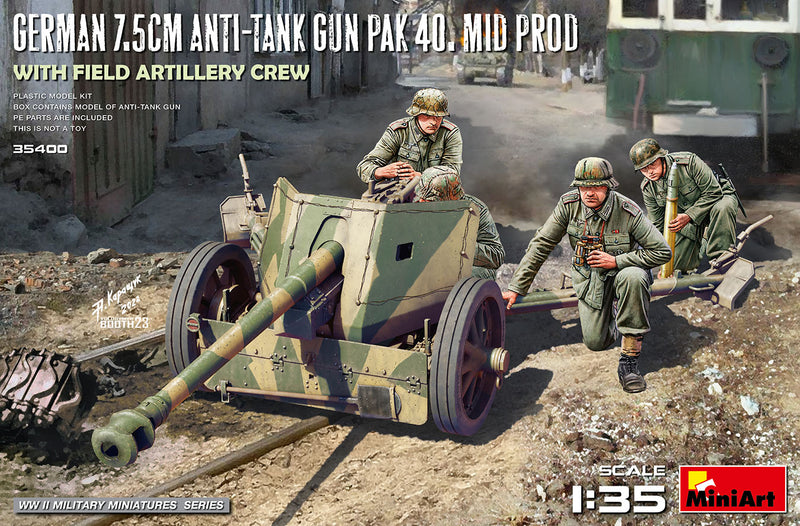 MiniArt 35400 7.5cm Pak40 Mid Prod w/Crew 1:35
