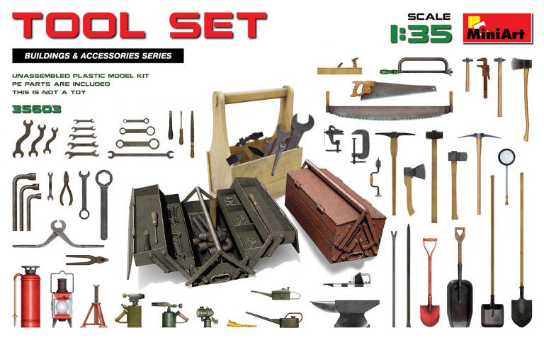 MiniArt 35603 Tool Set: Various Tools & Boxes 1:35