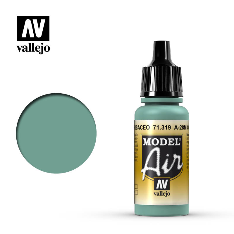 Vallejo Acrylic Paints 71319 Model Air Airbrush Paint, A28M Greyish Blue (17ml)
