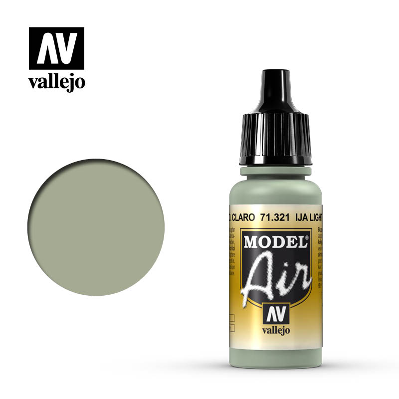 Vallejo Acrylic Paints 71321 Model Air Airbrush Paint, IJA Light Grey Green (17ml)