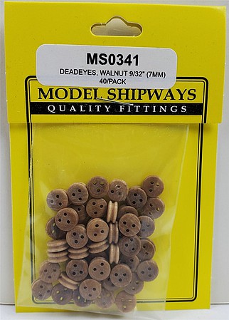 Model Shipways 341 7mm Deadeyes Walnut 40pcs