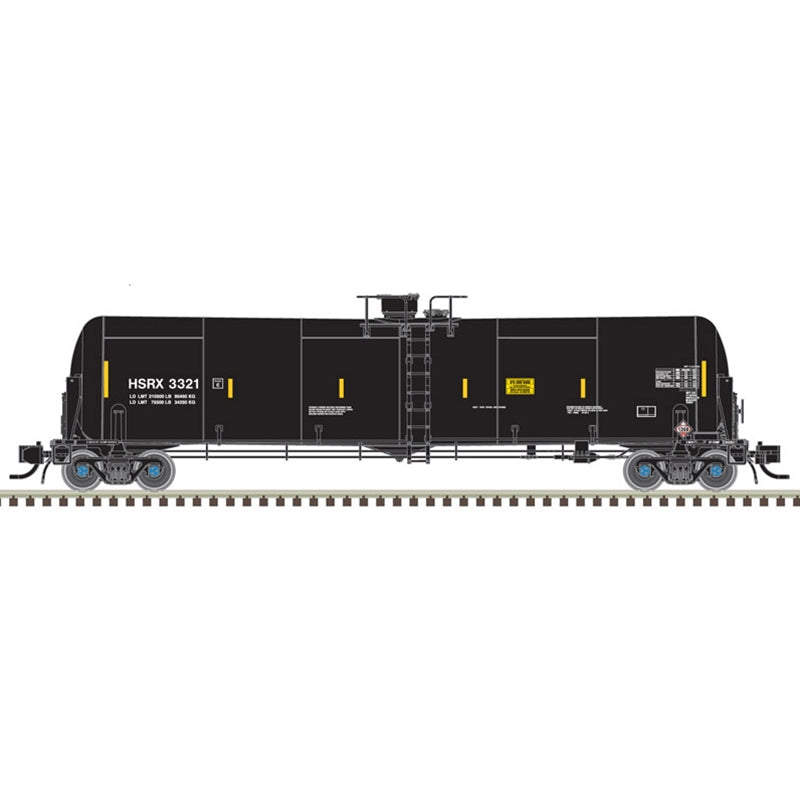 Atlas 50005834 TrinityRail 31,000-Gallon Crude Oil Tank Car - Ready to Run - Master -- High Sierra Energy HSRX 3051 (black, white, yellow Conspicuity Marks), N Scale