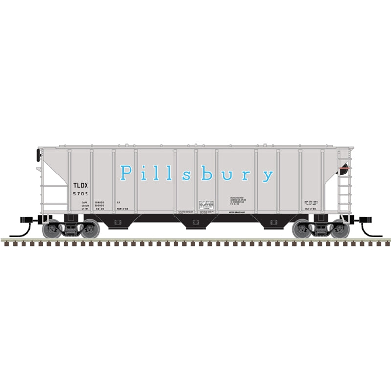 PREORDER Atlas 50006795 PS-2 4427 3-Bay Covered Hopper - Ready to Run - Master(R) -- Pillsbury TLDX