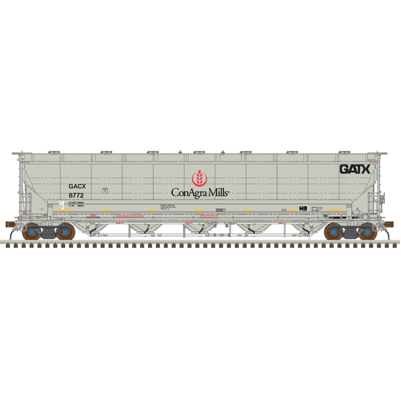 PREORDER Atlas 20007491 HO Trinity 5660 PD Covered Hopper - Ready to Run -- ConAgra Mills GACX