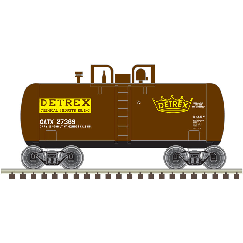 PREORDER Atlas 50006873 N 28' Beer Can Shorty Tank Car - Ready to Run -- Detrex GATX