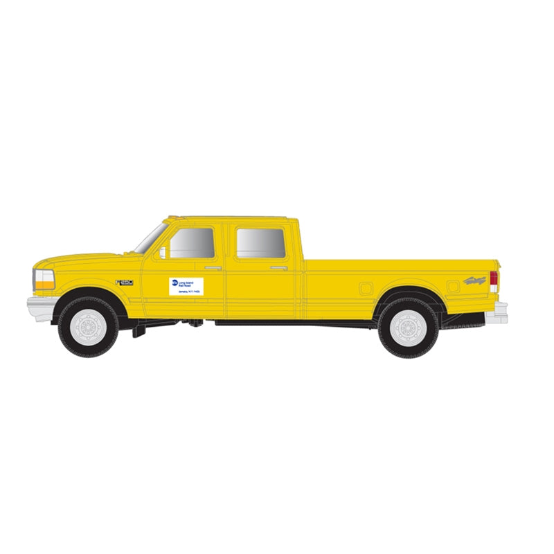Atlas 60000161 1990s Ford(R) F-250 - F-350 Standard Cab Pickup Set - Assembled -- Long Island Rail Road (yellow, white), N