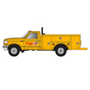 PREORDER Atlas N 60000189 1990s Ford F-250, F-350 Pickup Truck Set, Assembled, Canadian Pacific (yellow, red, white, Dual Flag Logo)