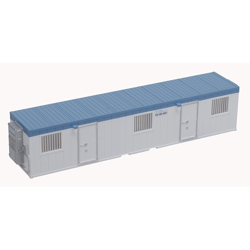 Atlas 70000236 40' Mobile Office Container - Assembled -- Wilmot (white, blue), N Scale