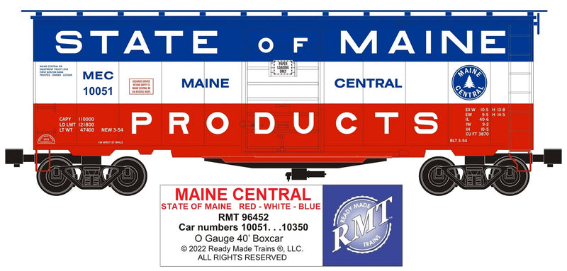 Ready Made Trains O 96452 Boxcar, Maine Central