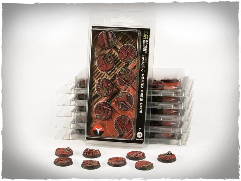 Gamers Grass Battle Ready Bases - Nomad Crew Deck - Round 25mm (8x) (Designed for Infinity)