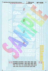 Microscale HO 87-1225 Norfolk Southern, NS, Diesel Locomotives (Horsehead Scheme) 2002+