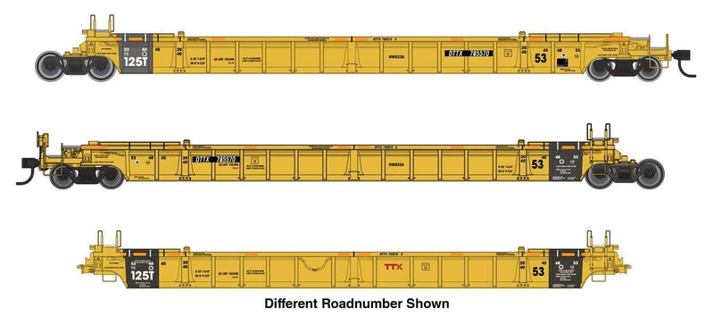 PREORDER Walthers Mainline HO 910-55828 NSC Articulated 3-Unit 53' Well Car, TTX